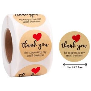 1500Pcs 1 inch - 3Rolls Thank You Stickers for small business